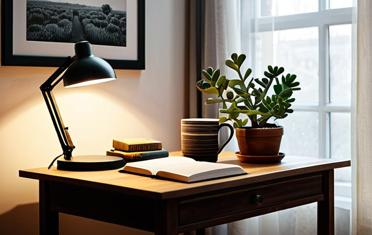 원격근무의 효율성을 높이는 공간 재구성 - The Tranquil Corner - Oasis of Calm**
    "A serene and inviting home office nook in a modern, clean...