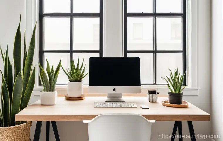 원격근무를 위한 사무용품 필수 리스트 - Prompt 1: Ergonomic Oasis with Dual Screens and Arabic Touches**