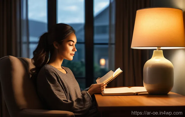 원격근무 공간에 적합한 조명 기구 추천 - **Prompt:** A young, focused adult professional, male or female, in a modern and brightly lit home o...