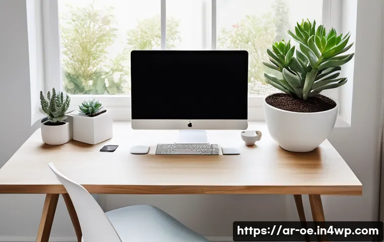 집에서 일하기 좋은 공간 만들기 - **A bright and ergonomic home office.**
    A modern, well-organized home office space bathed in abu...