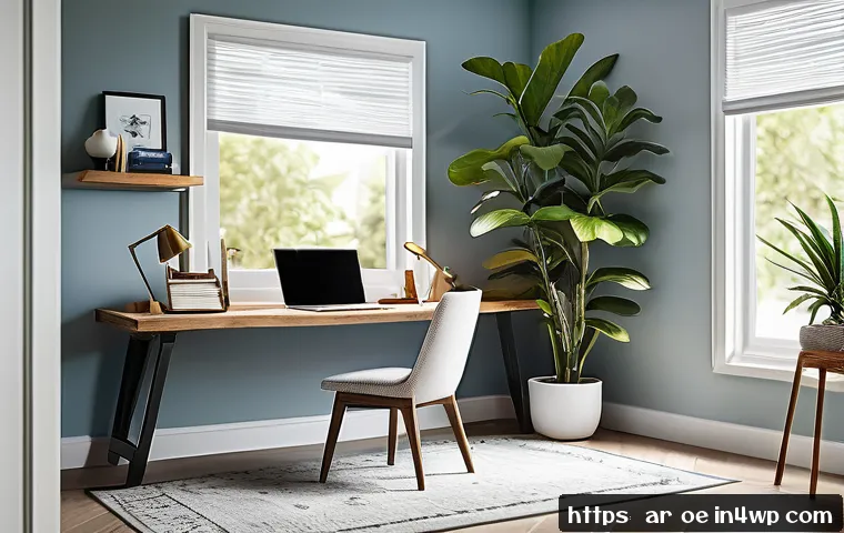 원격근무 공간에서의 기술적 장비 유지관리 - A modern home office setup designed for an Arabic-speaking professional working remotely, featuring ...
